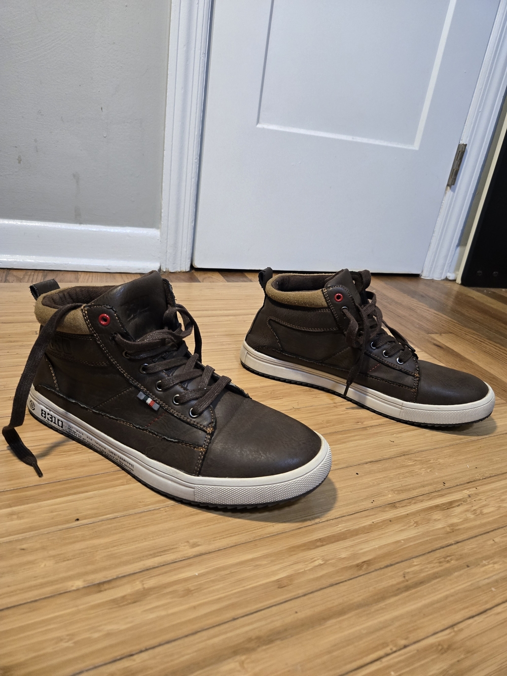 Men's Brown High-Top Casual Sneakers